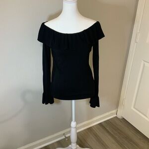 Ann Taylor Black Off-Shoulder Sweater
